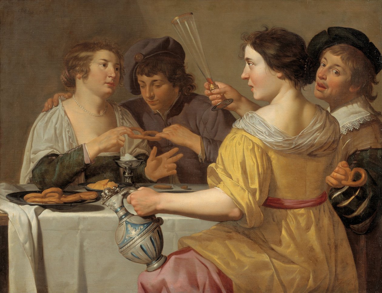 Trekking av kringlet av Jan van Bijlert or Bylert