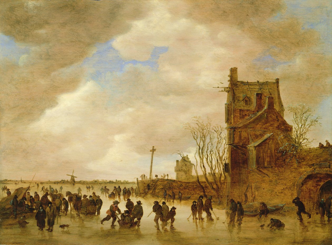 En vinterskøytescene av Jan Josephsz van Goyen