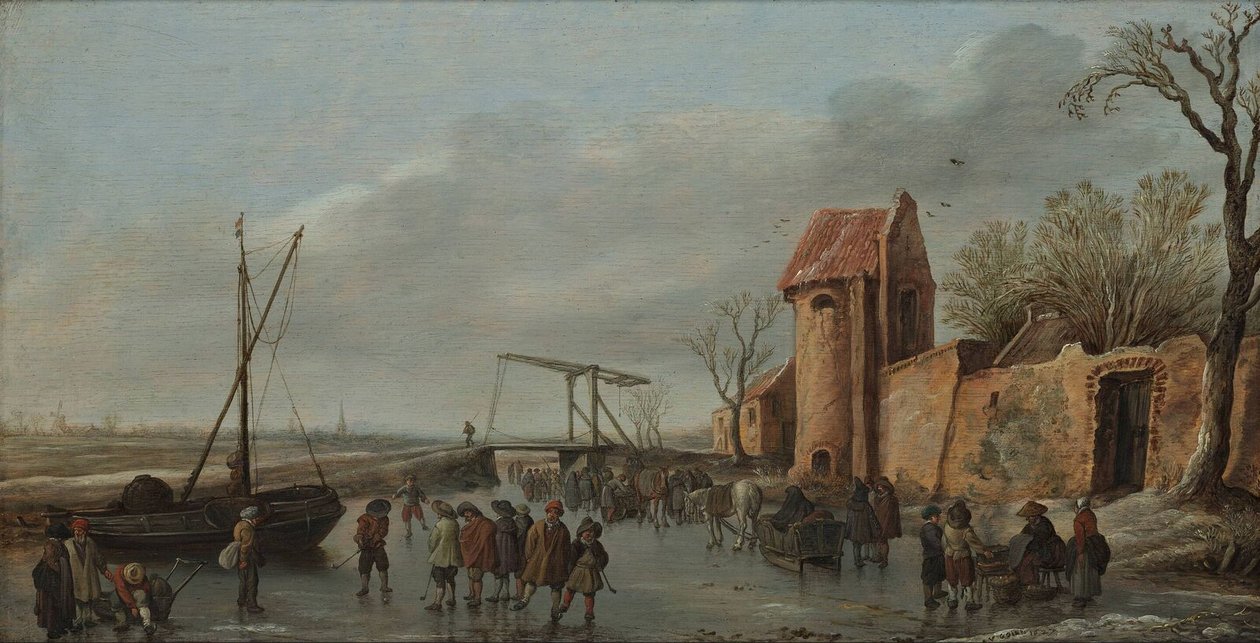 En scene på isen av Jan Josephsz van Goyen
