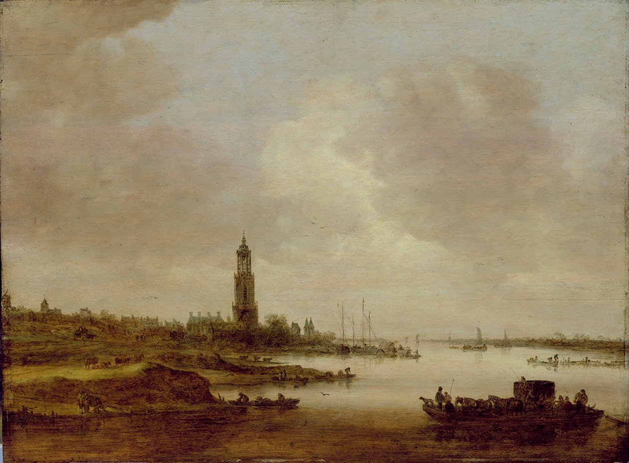 Utsikt fra Rhenen (fra vest) av Jan Josephsz van Goyen