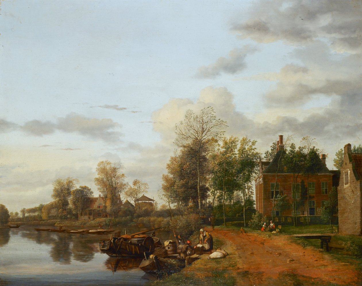 Country House på Vliet nær Delft av Jan van de Heyden