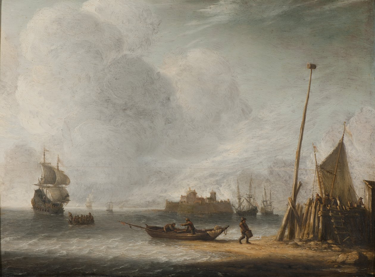 Ved sjøen (olje på eik) av Jan Abrahamsz. Beerstraten