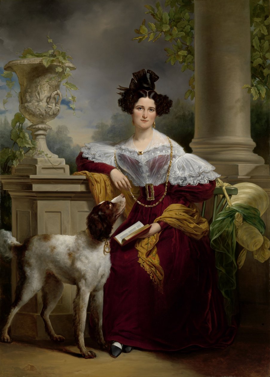 Fru Provo Kluit-Assink olje på lerret 206 x 149 cm 1800-tallet av Jan Adam Janszoon Kruseman