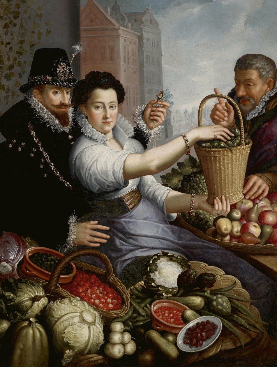 Portrett av et aristokratisk par i sutler positur av Jan Baptist Saive
