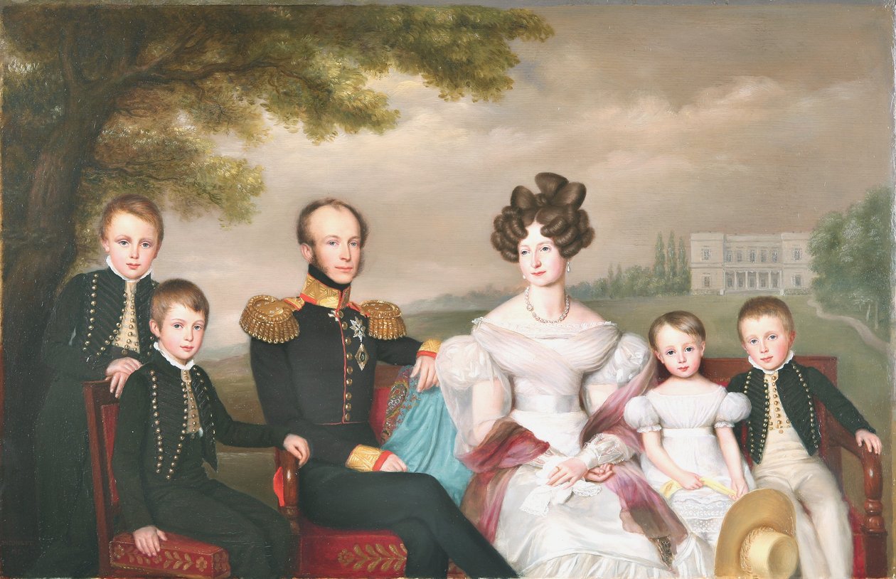 Kong William II med familien. Fra venstre til høyre av Jan Baptist van der Hulst