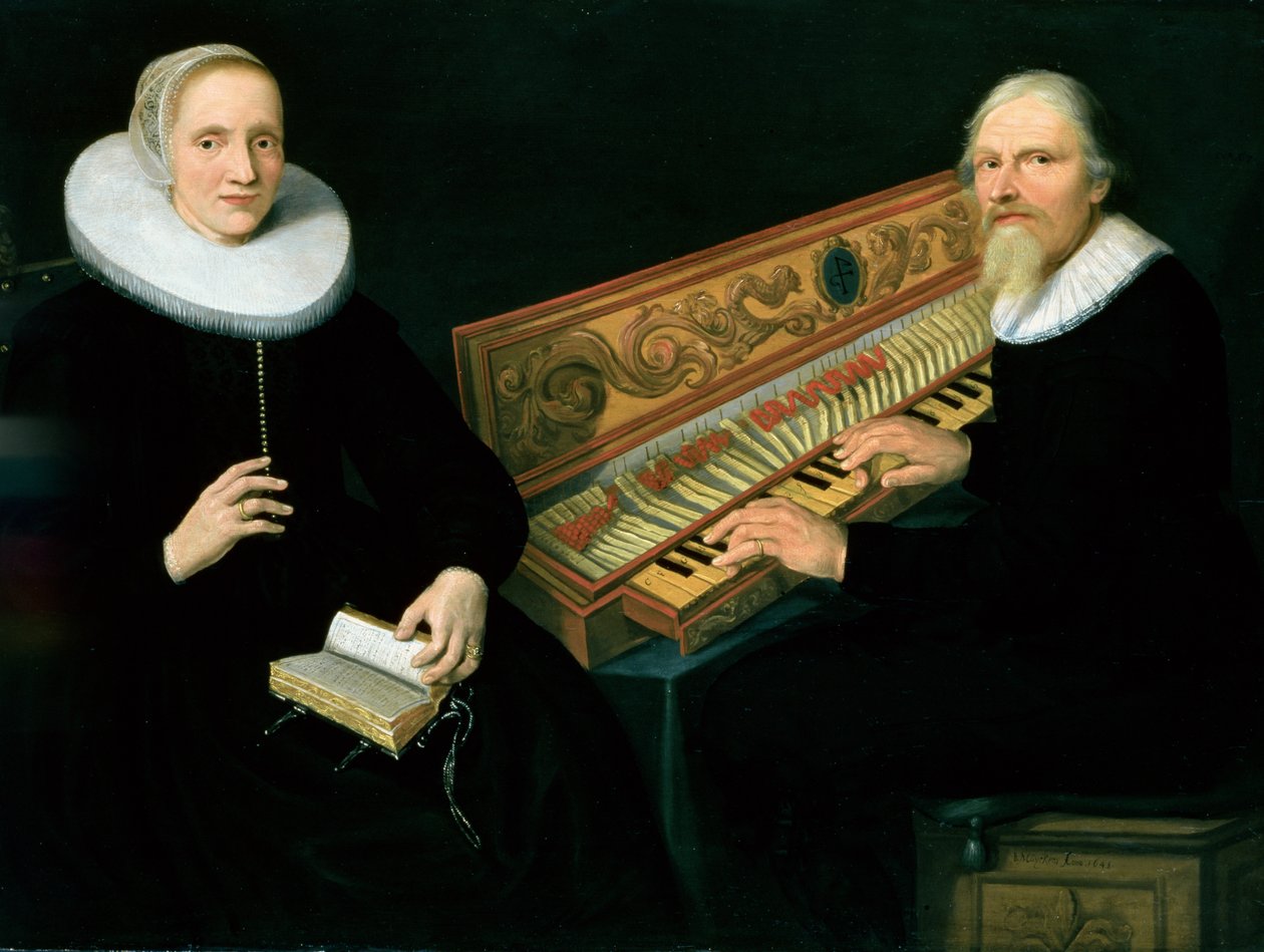 Par ved Clavichord, 1648 (panel) av Jan Barendsz. Muyckens