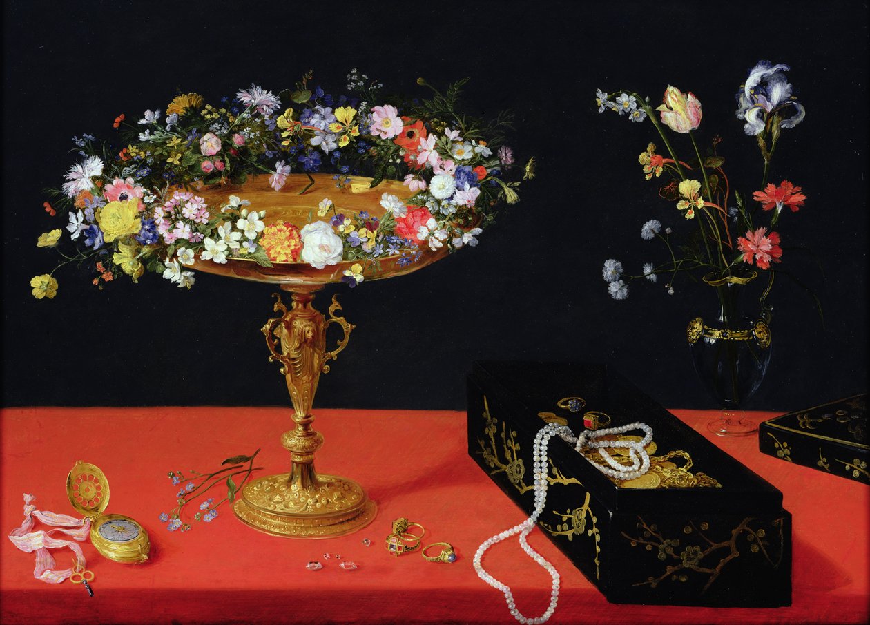 Et stilleben av en Tazza med blomster av Jan the Elder Brueghel