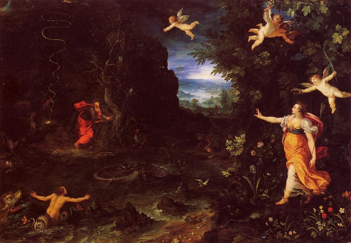 Circe og Ulysses av Jan the Elder Brueghel