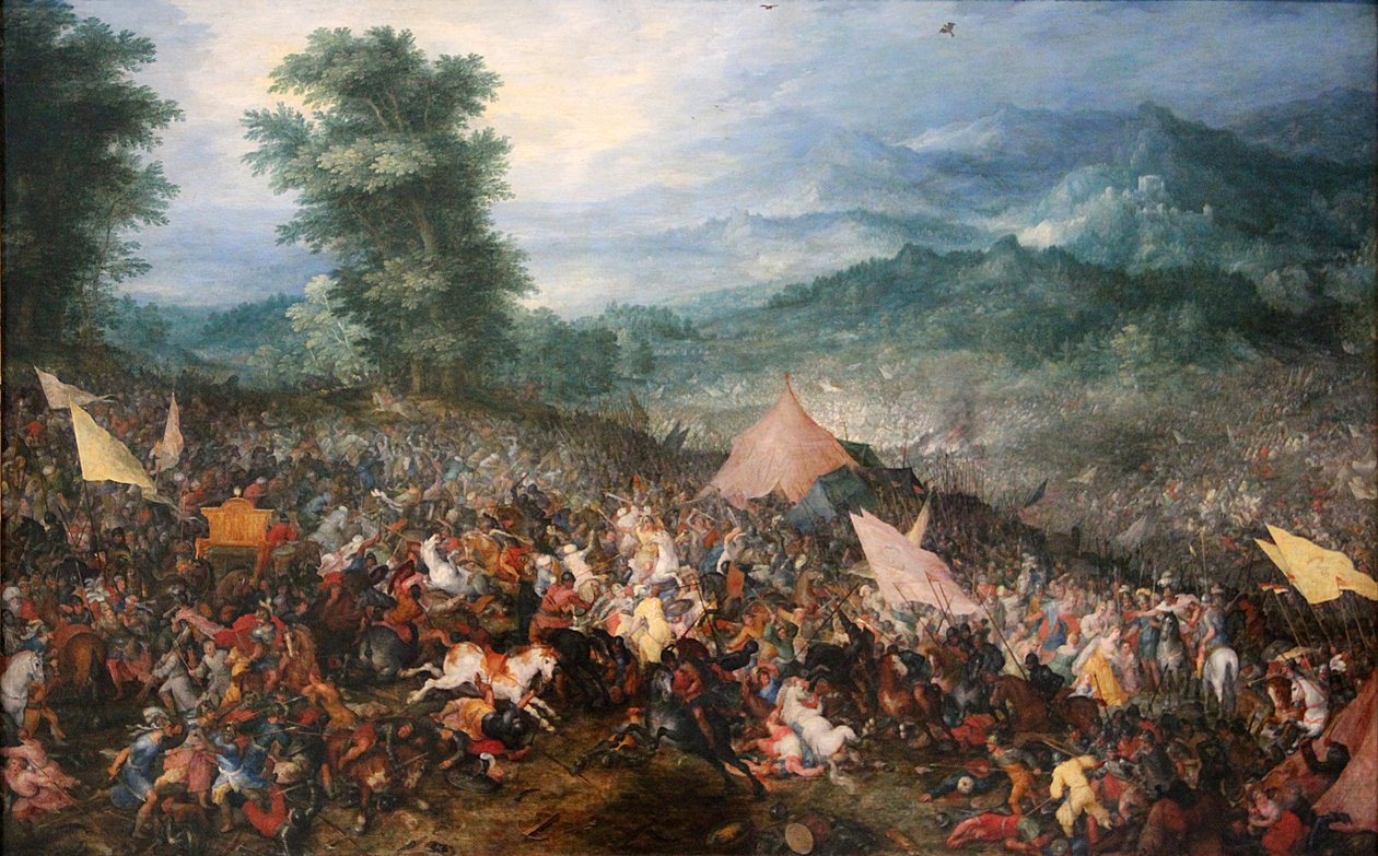 Slaget ved Gaugamela 1. oktober 1602 av Jan the Elder Brueghel