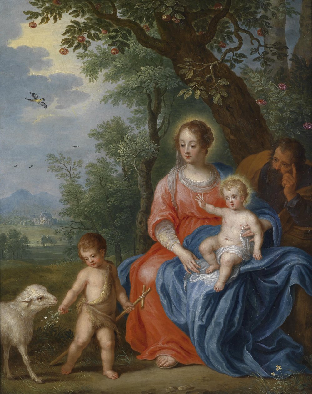 Den hellige familie med gutten John og lammet av Jan Brueghel the Younger