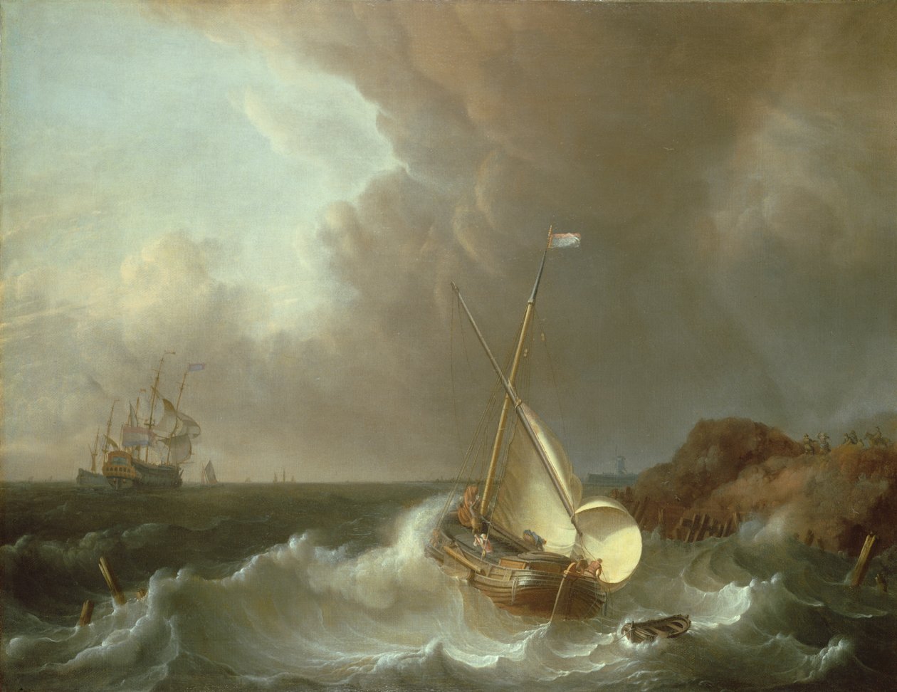 Gallion i stormfullt hav av Jan Claesz Rietschoof
