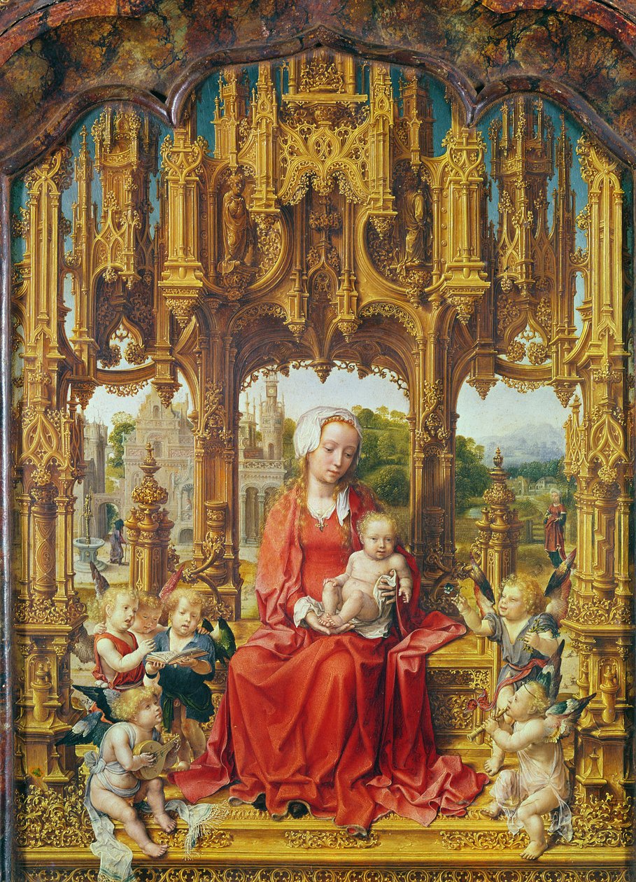 Sentralt panel av Malvagna Triptych, ca. 1513-15 av Jan Gossaert