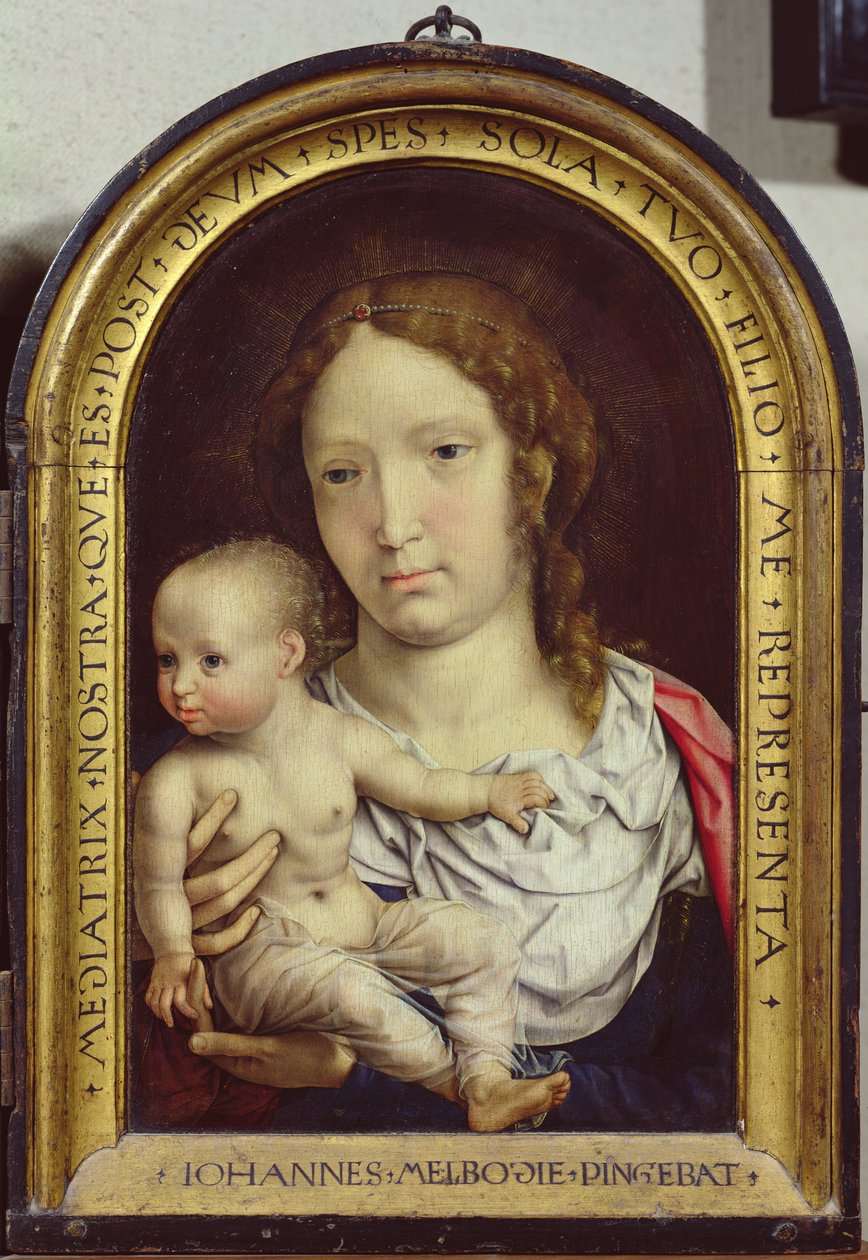 The Carondelet Diptych: høyre panel som viser jomfruen og barnet, 1517 (se også 97189 og 210362) av Jan Gossaert