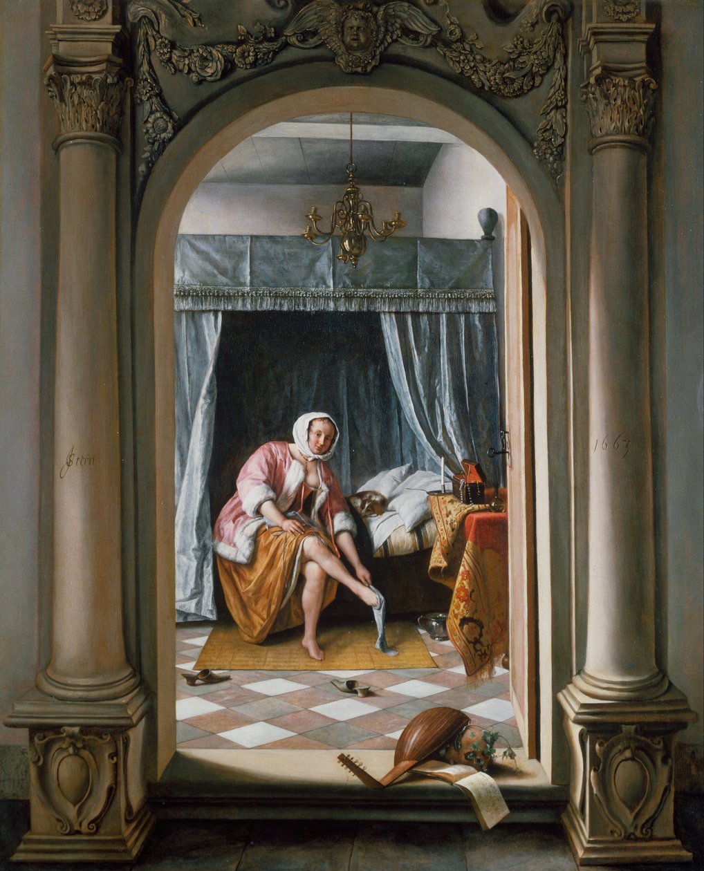 Kvinne på toalettet av Jan Havickszoon Steen