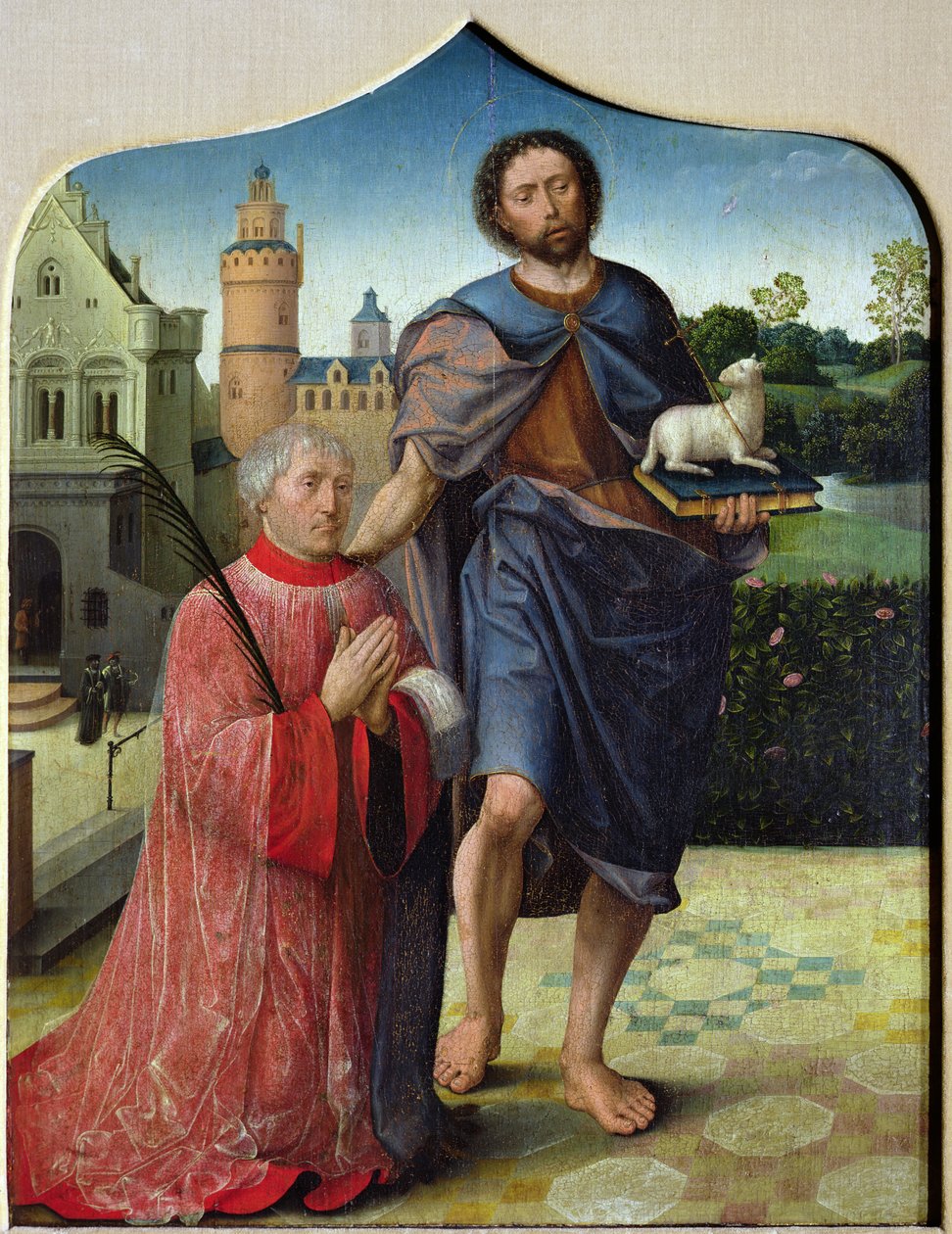 St. Johannes døperen og en kanon (se 231773 for verso) av Jan II Provost