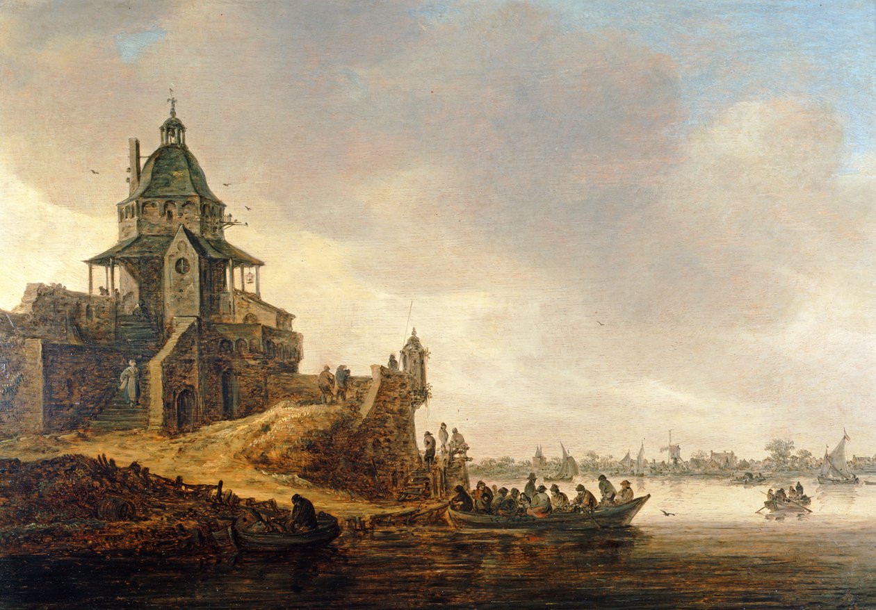 Dordrecht med Rondeel Engelenburg (olje) av Jan Josephsz van Goyen
