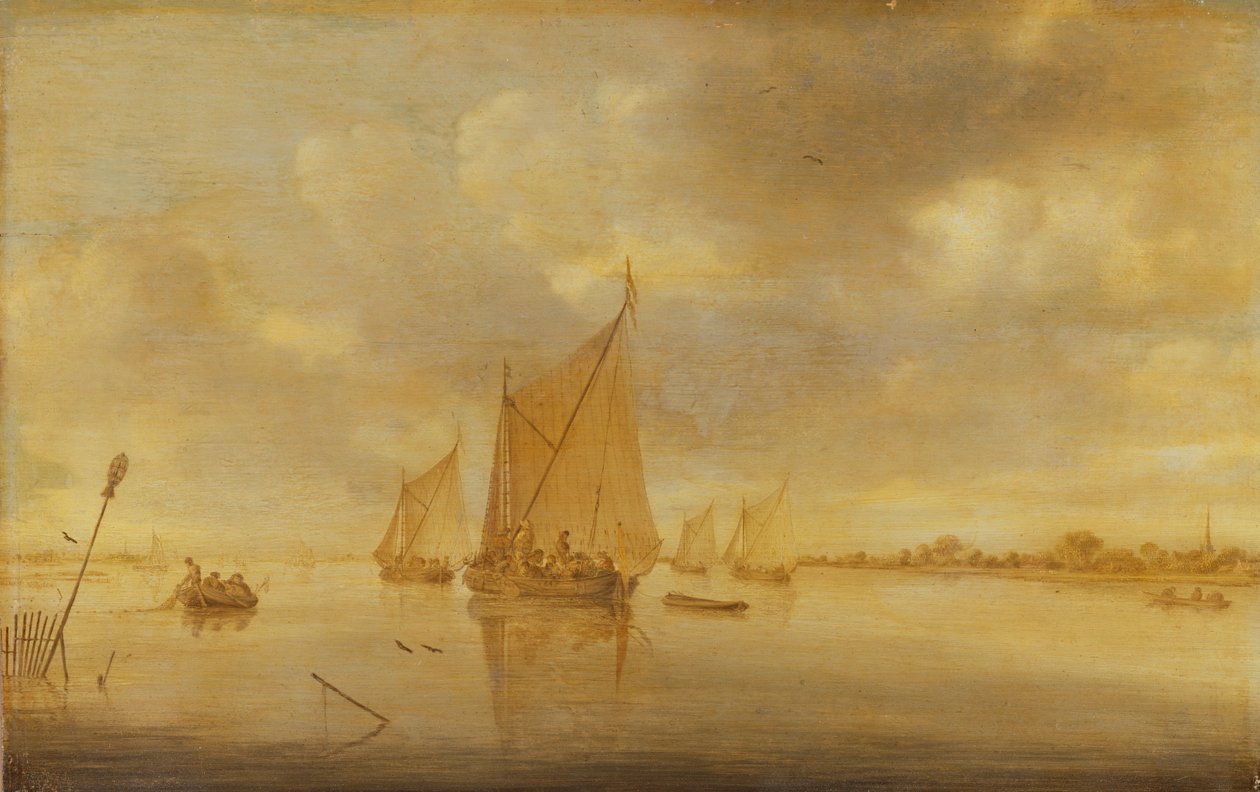 Utsikt over elven Maas av Jan Josephsz van Goyen