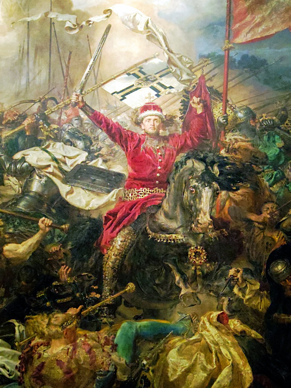 Fragment av slaget ved Grunwald, Vytautas den store av Jan Alojzy Matejko