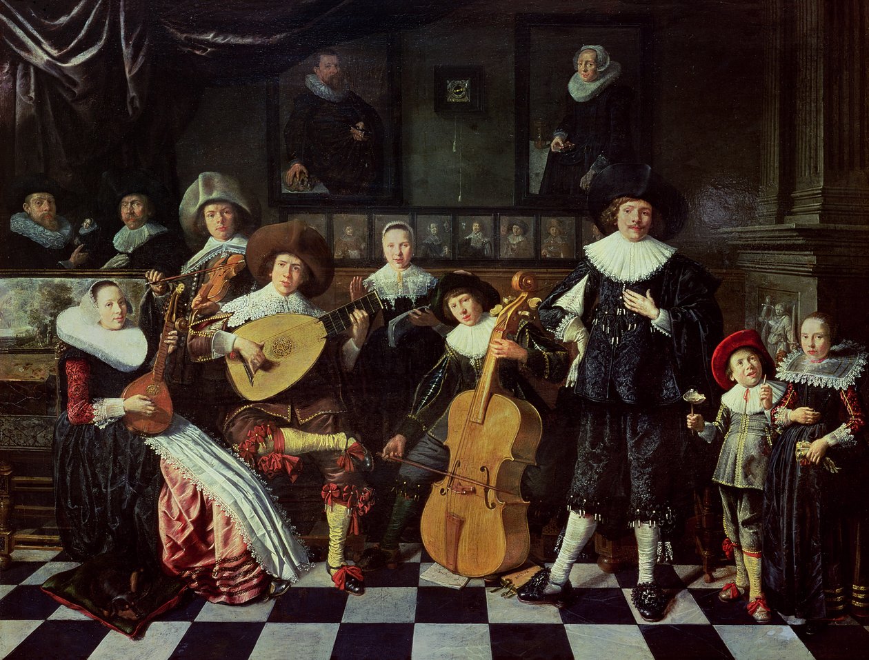 Familie lager musikk av Jan Miense Molenaer