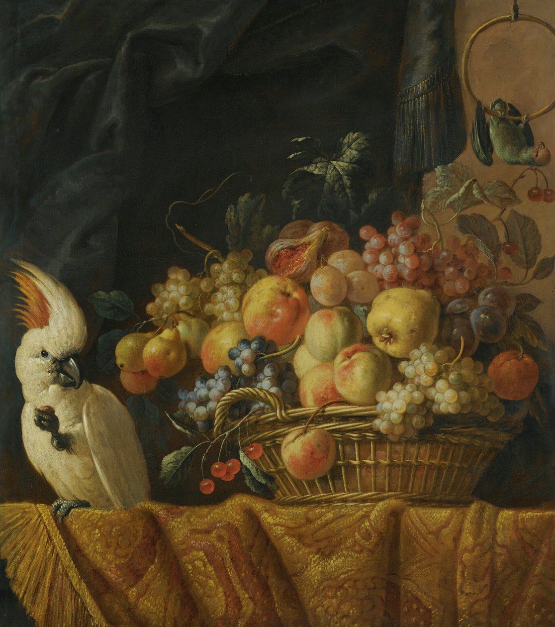Stilleben med en papegøye av Jan Pauwel Gillemans the Younger