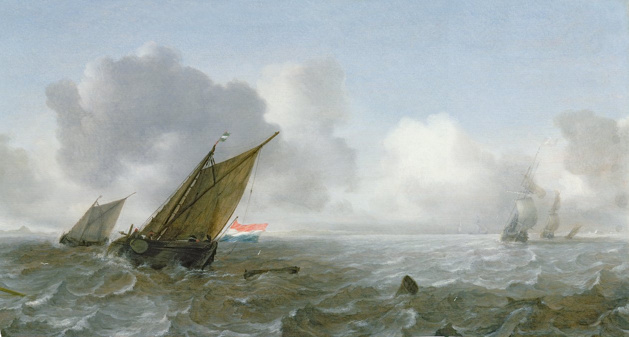 Frakt offshore i en lek, 1600-tallet av Jan Porcellis
