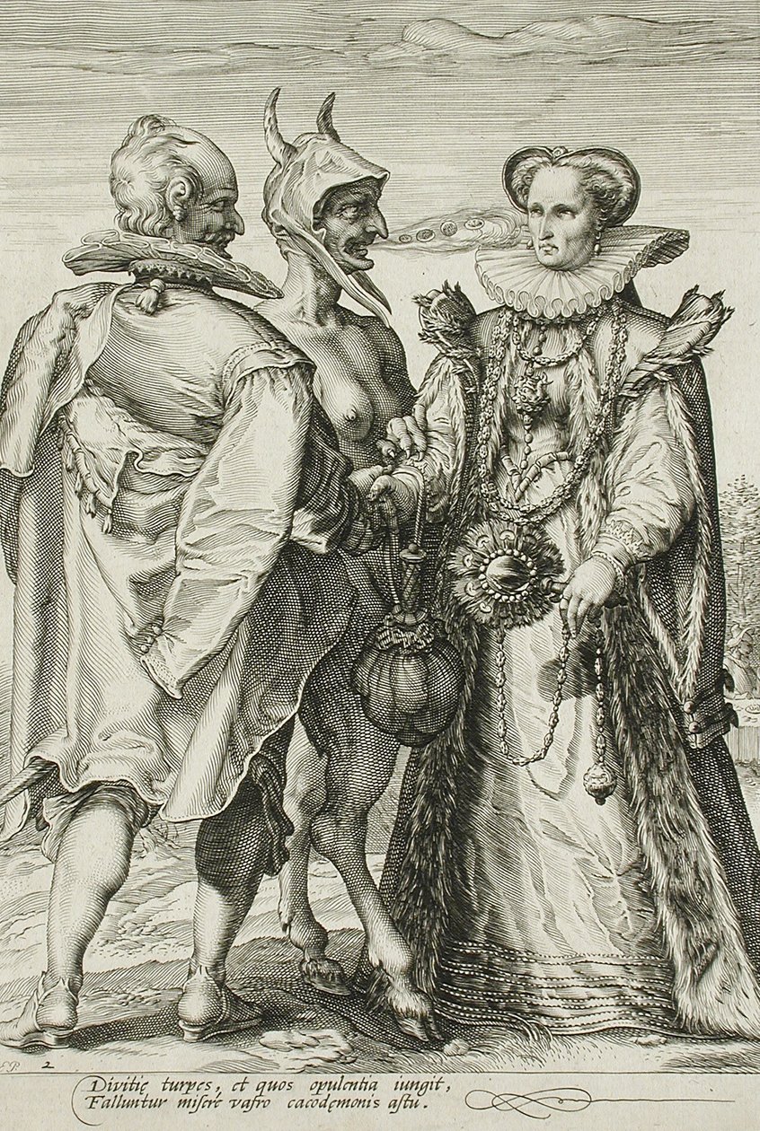 Marriage for Money, plate 2 av The Marriage Trilogy, ca. 1594 av Jan Saenredam