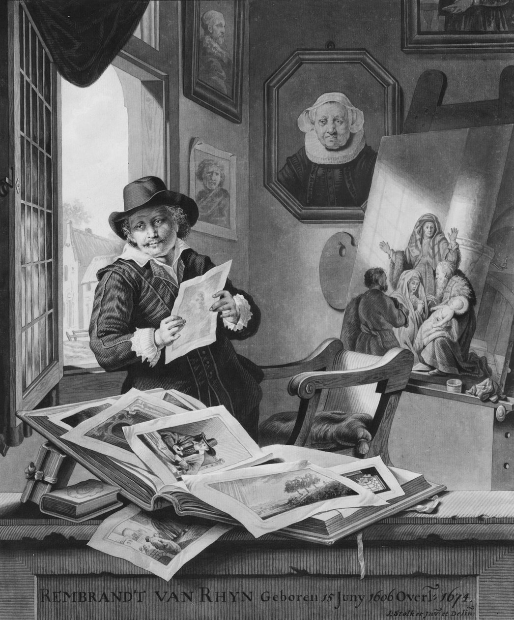 Rembrandt i studioet sitt av Jan Stolker