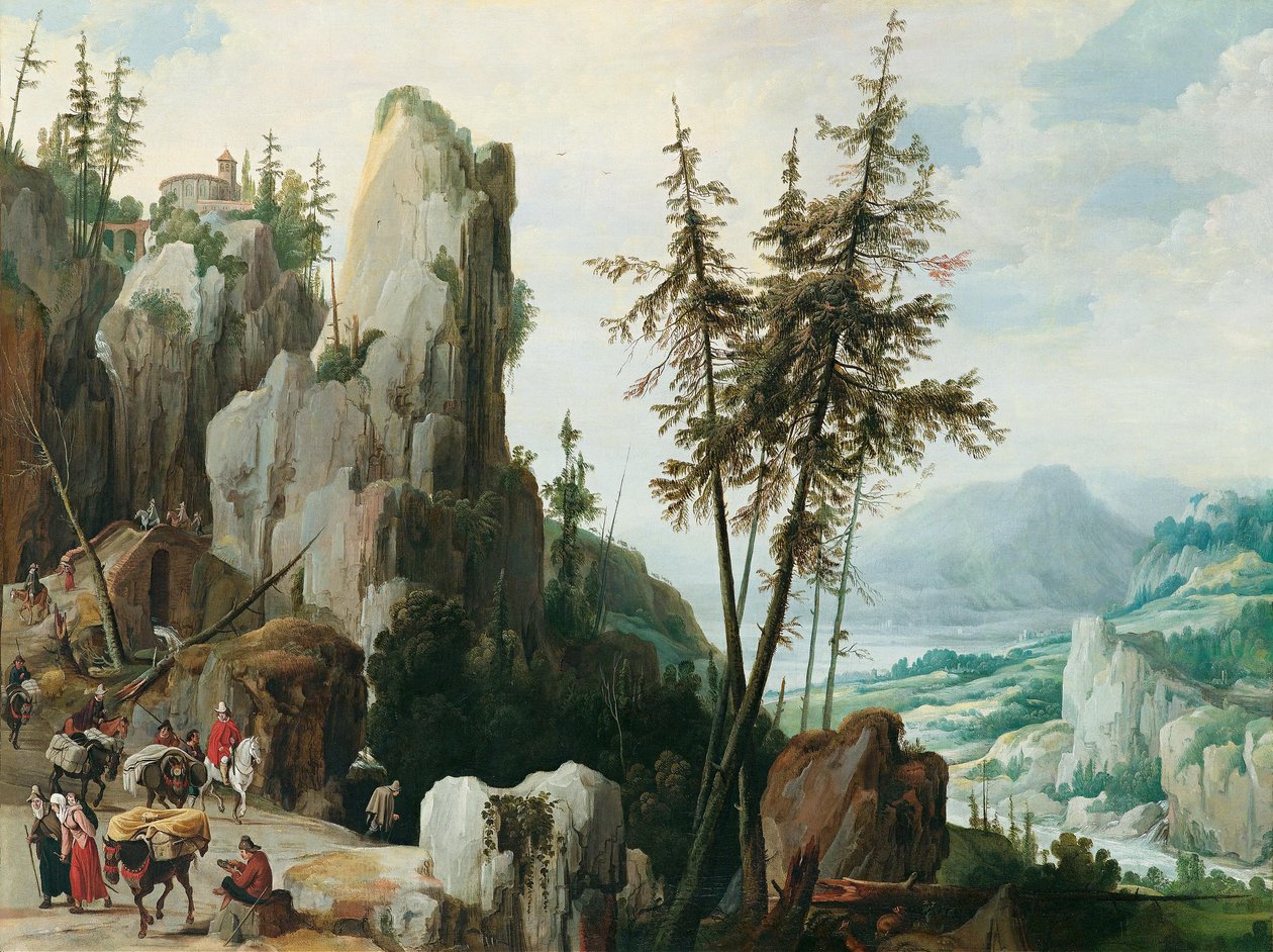Rocklandskap med reisende av Jan Tilens