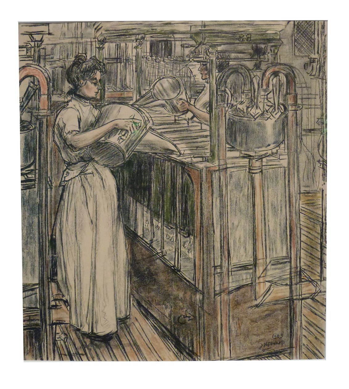 Støperi 1 av de 12 litosene som Toorop laget om produksjon av lys av Jan Toorop