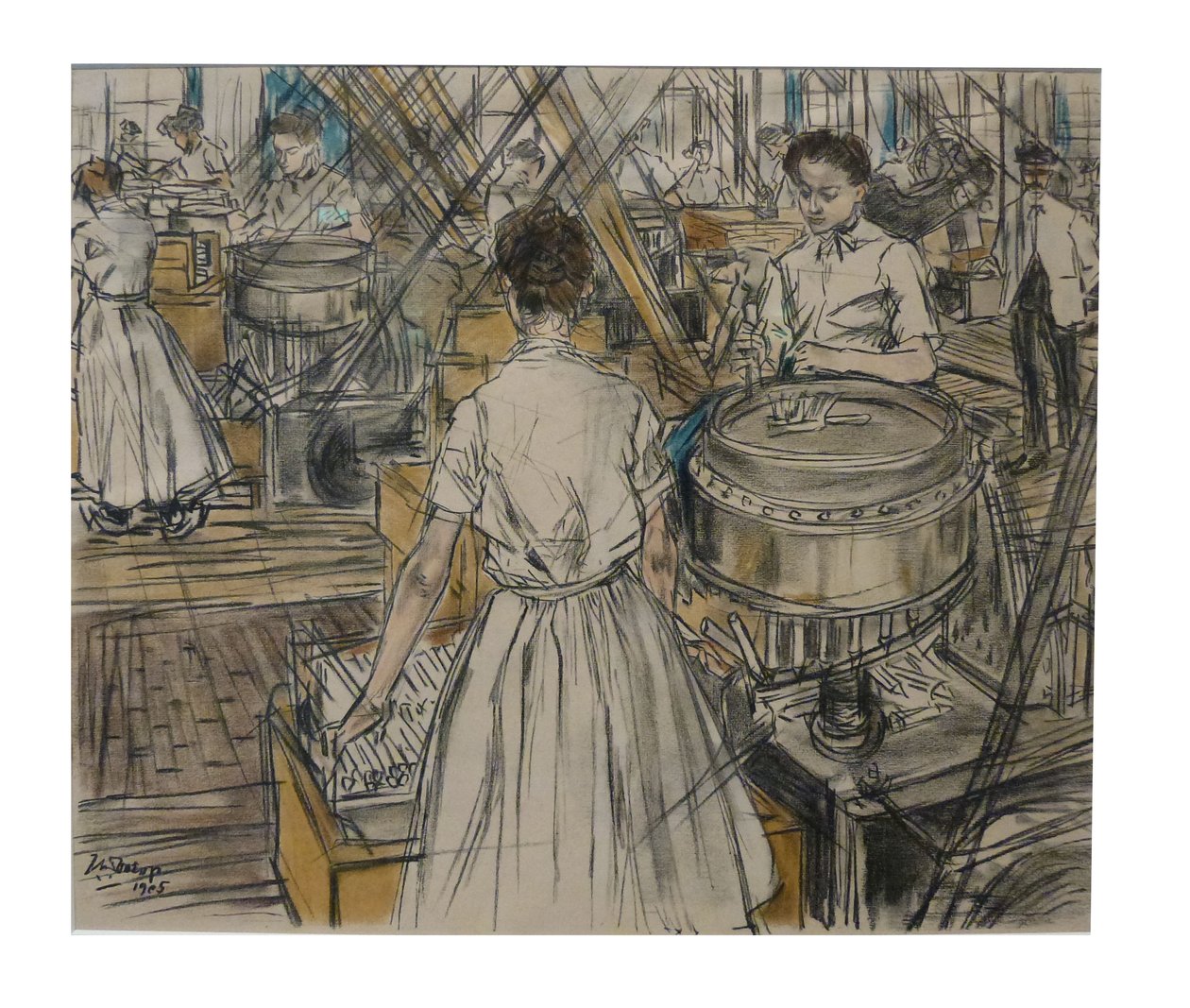 Rogneerkamer 1 av de 12 litografiene som Toorop laget om produksjon av lys av Jan Toorop
