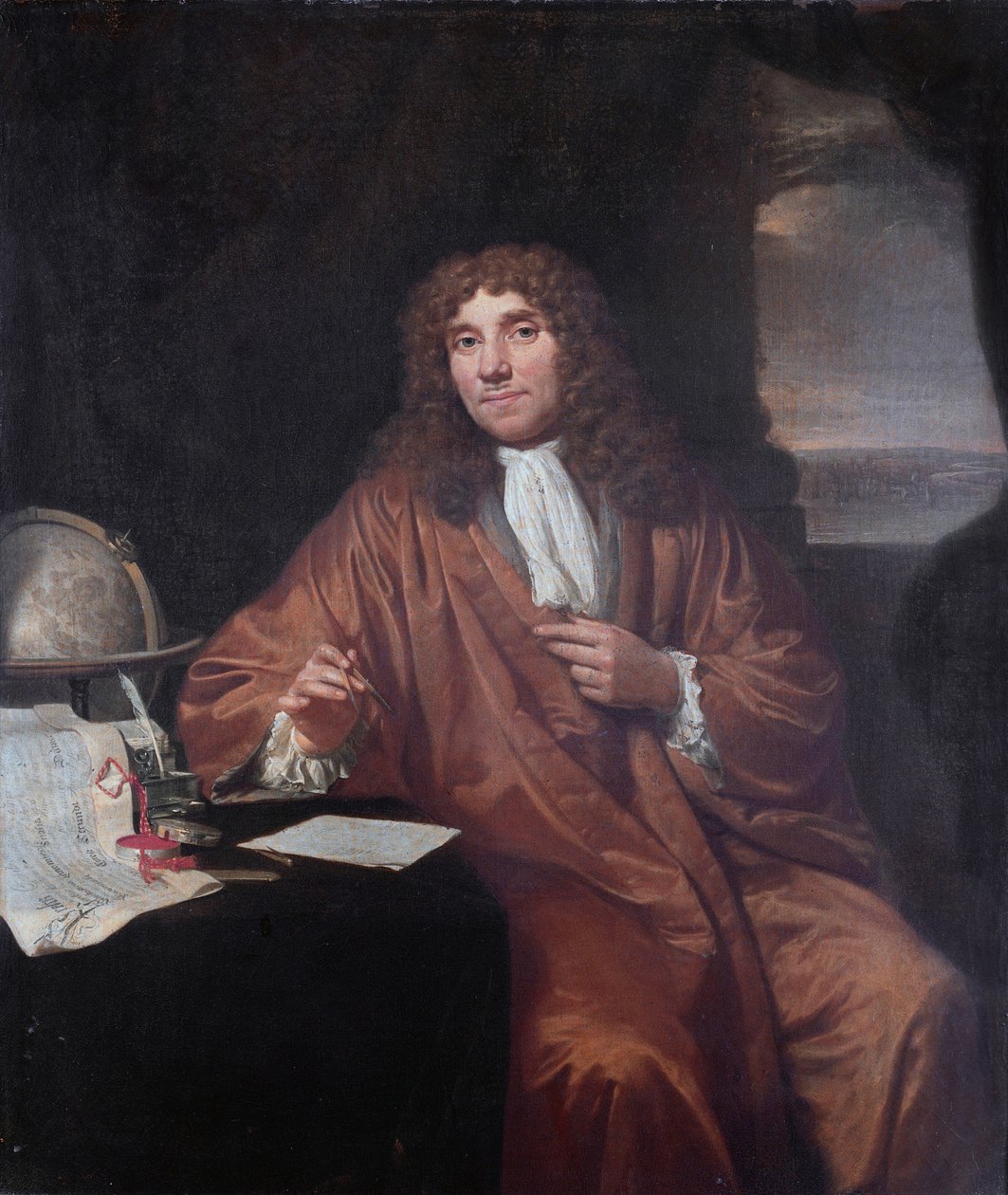 Portrett av Anthony van Leeuwenhoek (1632-1723) av Jan Verkolje