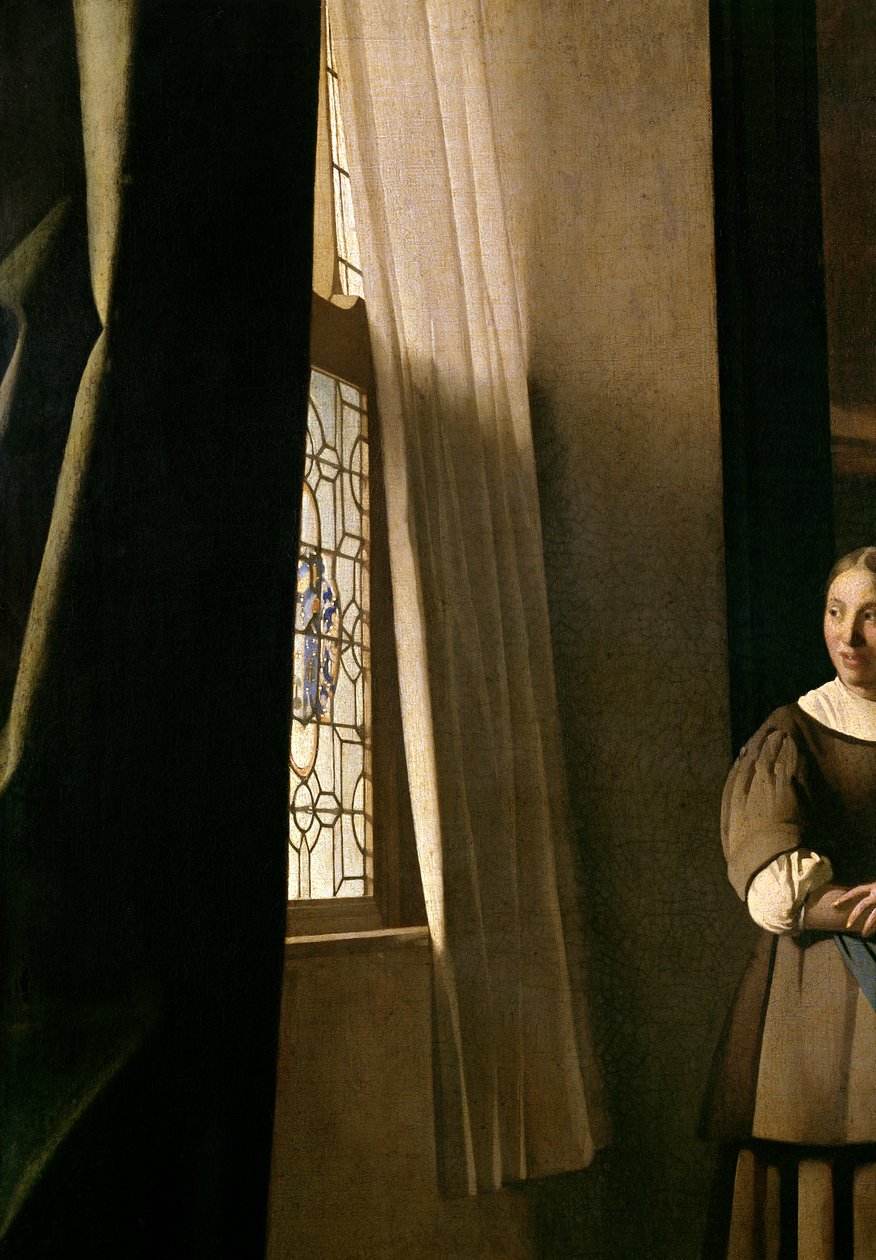 Dame som skriver et brev med sin hushjelp, ca. 1670 (detalj 2353) av Jan Vermeer van Delft