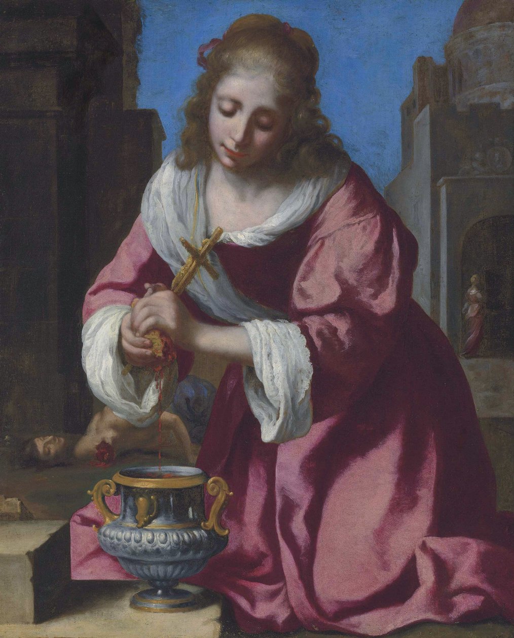 Saint Praxedis av Jan Vermeer van Delft