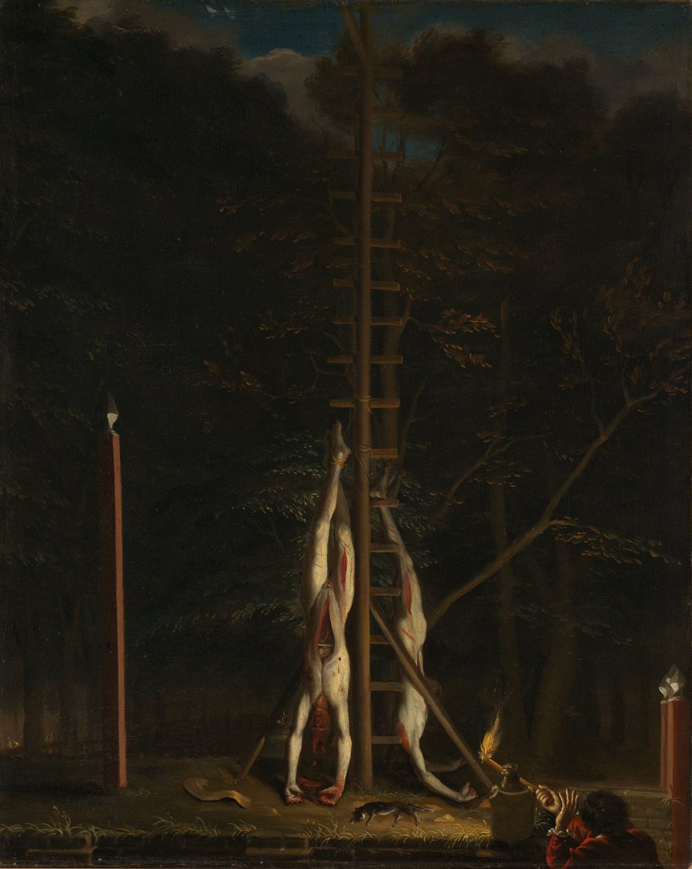 Likene til brødrene De Witt, på Groene Zoodje på Lange Vijverberg i Haag, 20. august 1672 av Jan de Baen