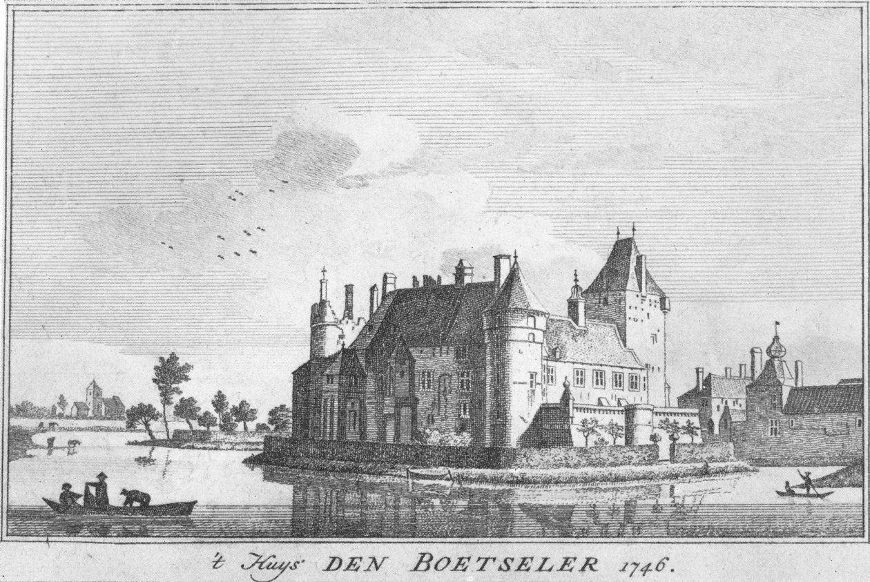 Burg Boetzelaer 1746, gravering etter en tegning av Jan de Beijer av Jan de Beijer