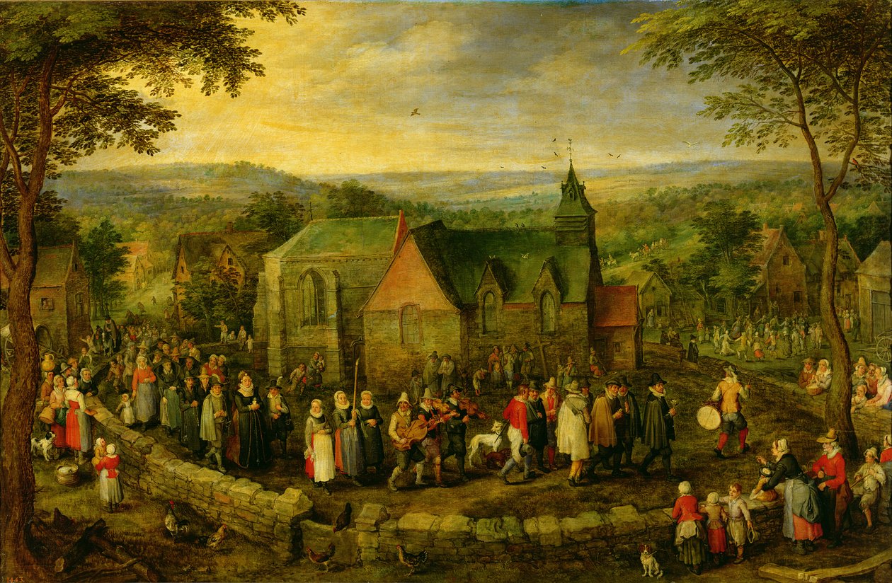 Country Life med en bryllupsscene av Jan the Elder Brueghel