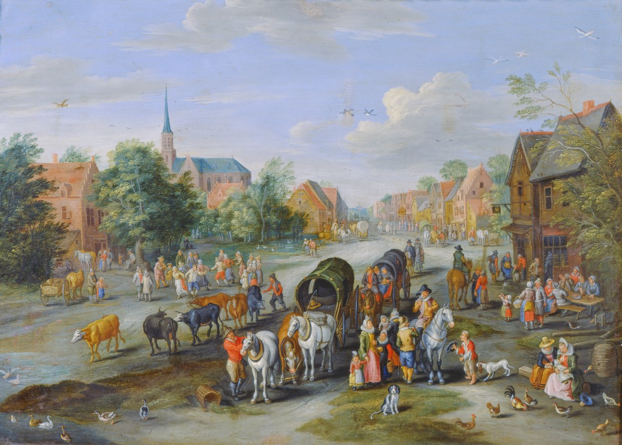 Flamsk fete (olje på kobber) av Jan the Elder Brueghel