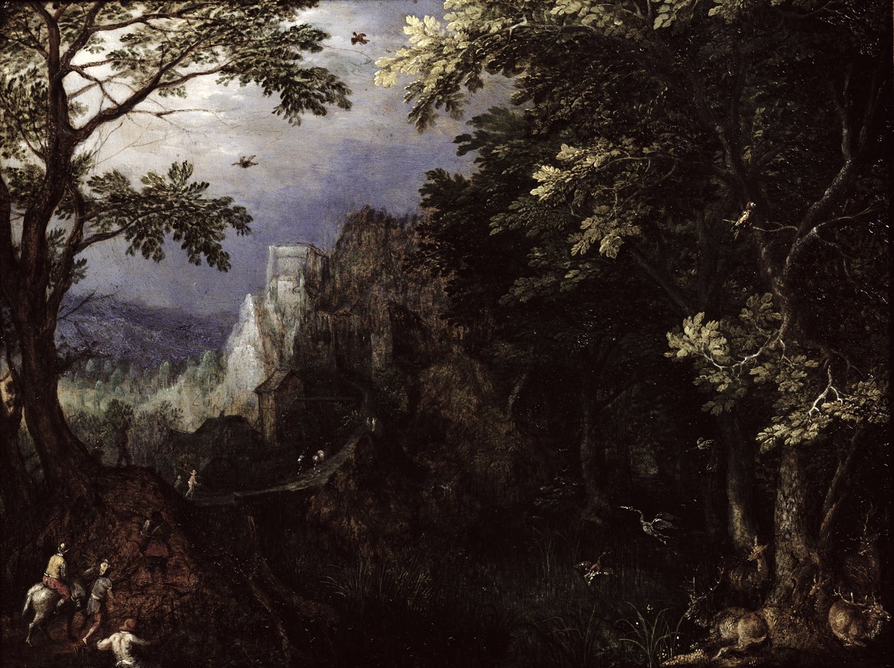 Fjelllandskap av Jan the Elder Brueghel