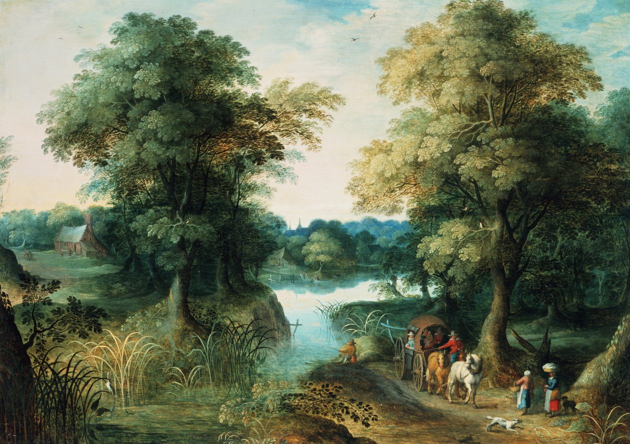Elvelandskap av Jan the Elder Brueghel