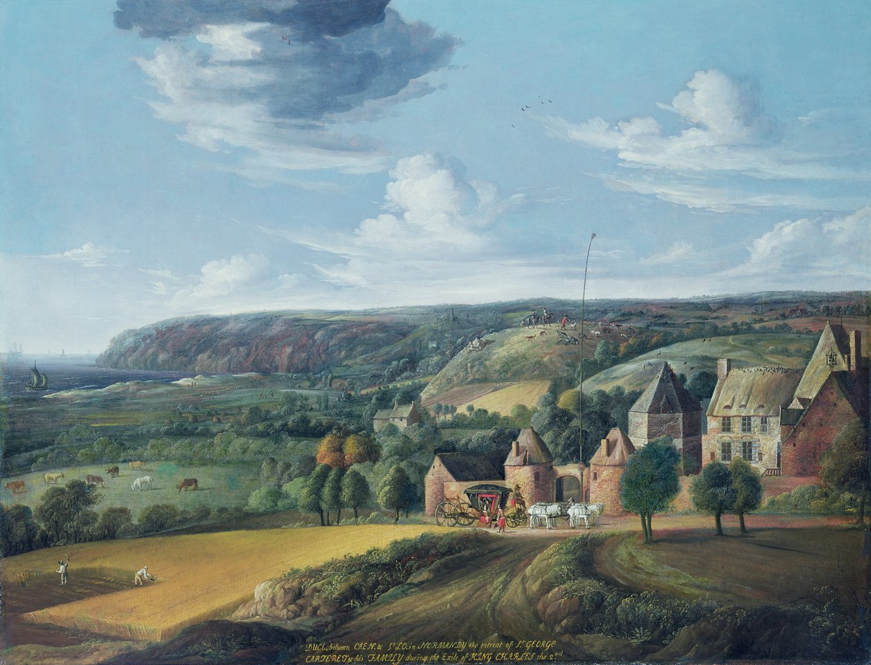 Utsikt over Potrel Manor, nær Dragey i Normandie av Jan the Elder Griffier