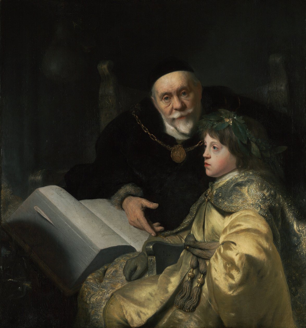 Prins Charles Louis av Pfalz med sin lærer Wolrad von Plessen i Historical Dress av Jan the Elder Lievens