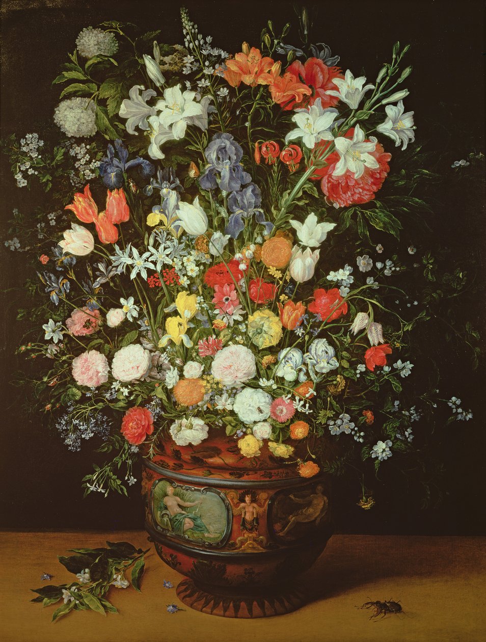 Stilleben av blomster i en vase av Jan Brueghel the Younger