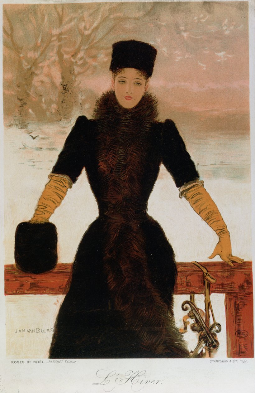 Allegory of Winter, ca. 1900 (fargelitografi) av Jan van Beers