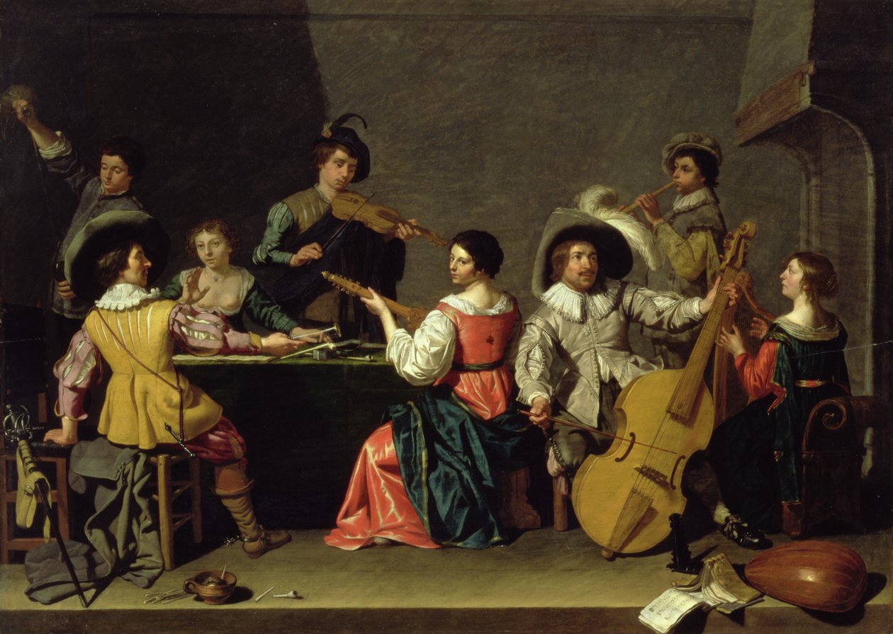Gruppe med musikere av Jan van Bijlert or Bylert
