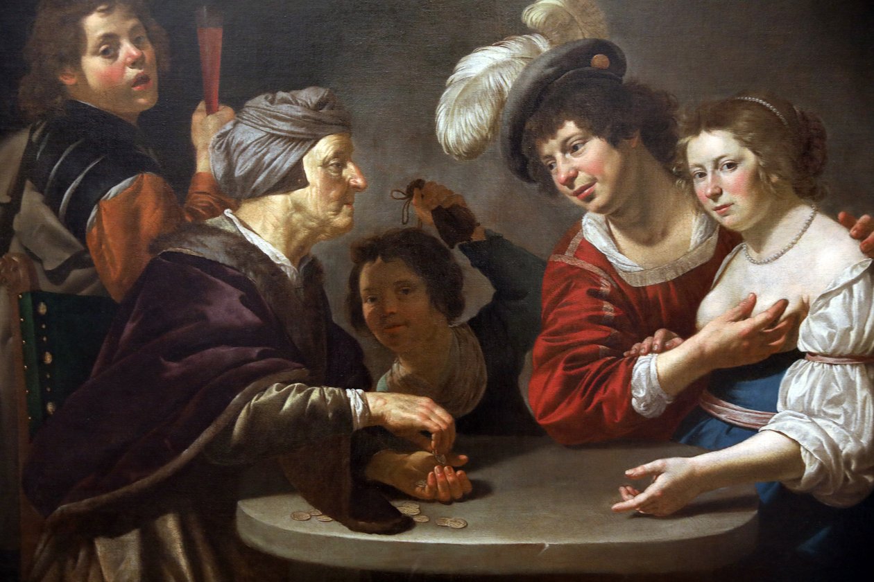 Mellommålet, detalj, ca. 1625-30 av Jan van Bijlert or Bylert