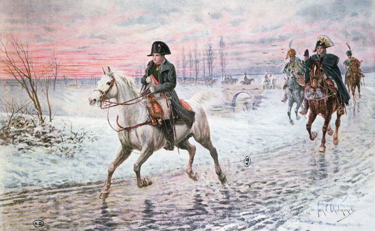 Napoleon på tilbaketoget fra Moskva i 1812 av Jan van Chelminski