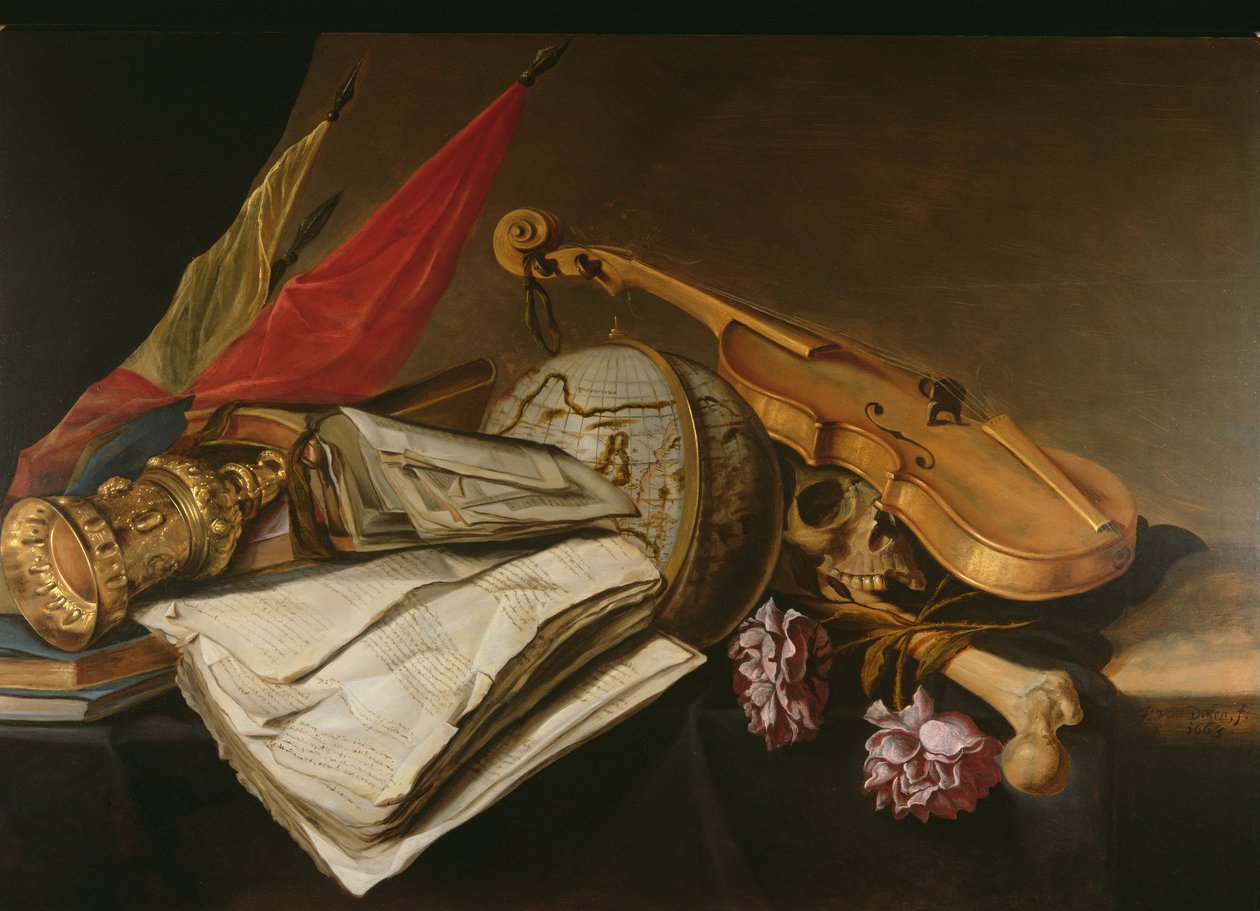 Et Vanitas stilleben, 1663 av Jan van Dalen