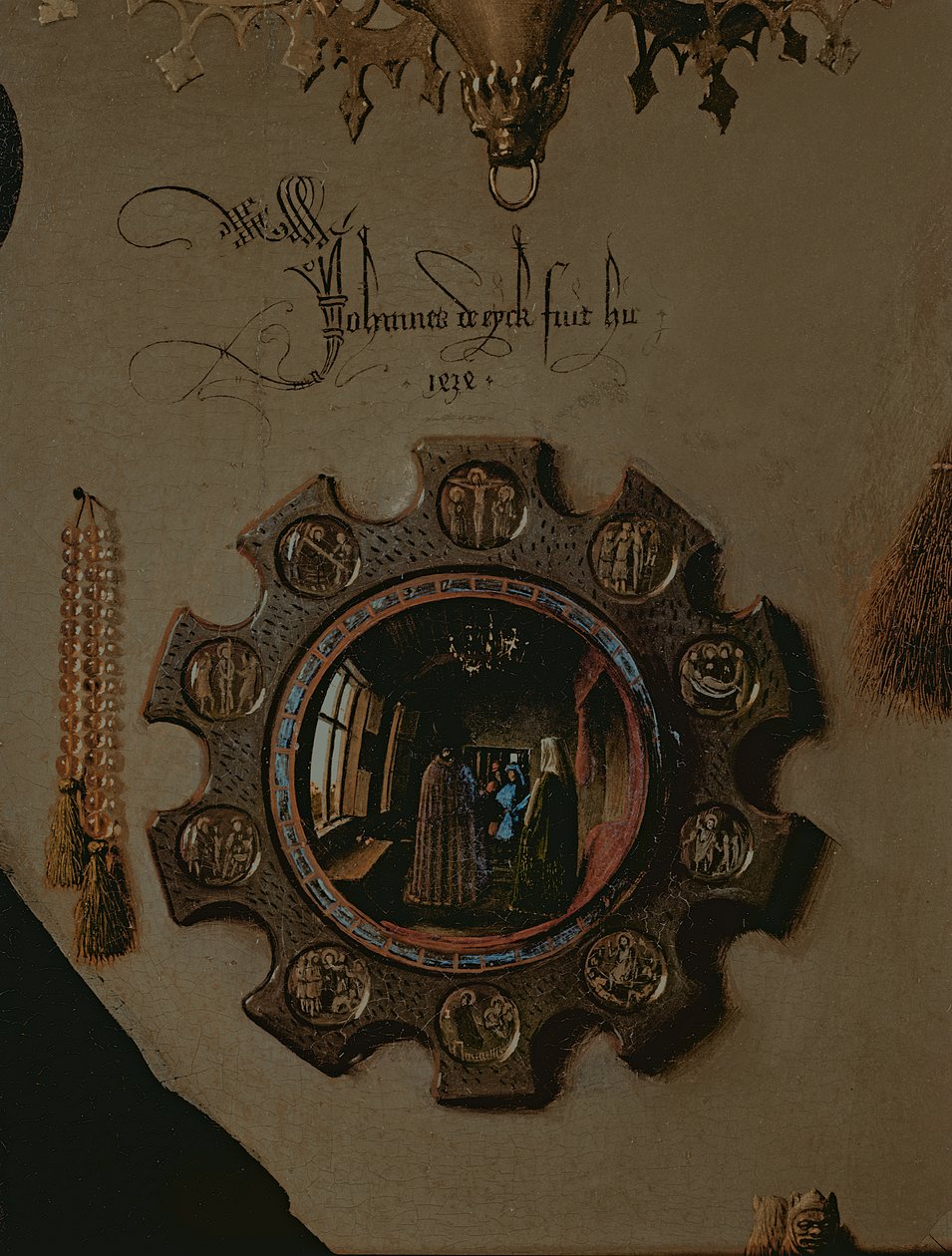 Portrettet av Giovanni? Arnolfini og hans kone Giovanna Cenami? Arnolfini Marriage 1434 olje på paneldetalj fra 1765 av Jan van Eyck