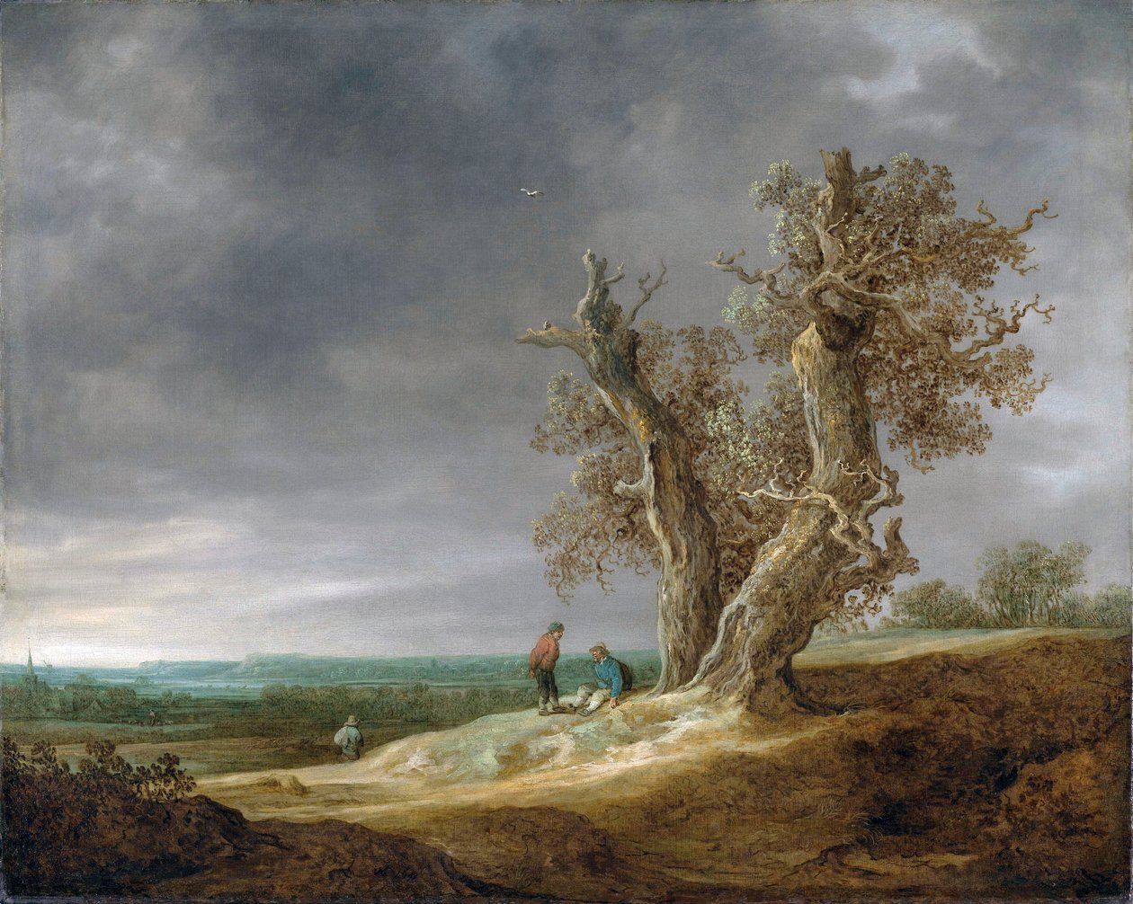 Landskap med to eiker av Jan Josephsz van Goyen