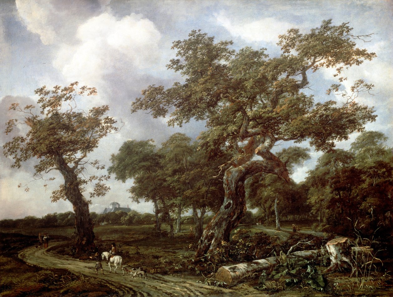En skog nær Haag, med utsikt over Huis ten Bosch av Jan van Kessel the Elder